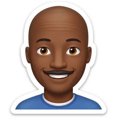 a tall dark hansome black man shaved head thin mustash sticker