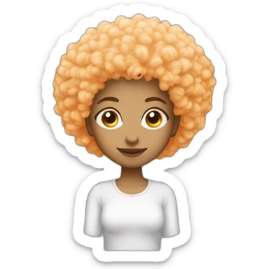 Light skin girl afro orange whit thumb up sticker