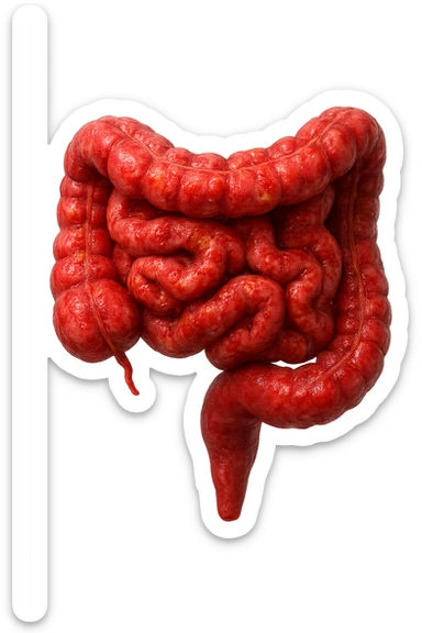 intestino infiammato iperrealistico 4k sticker