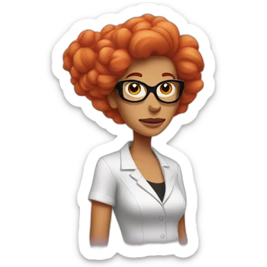 Dexter from Dexter's laboratory as a woman with read hair sticker