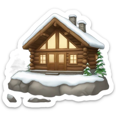 winter cabin ski sticker