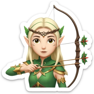 Elf archers with curved bows and arrows sticker