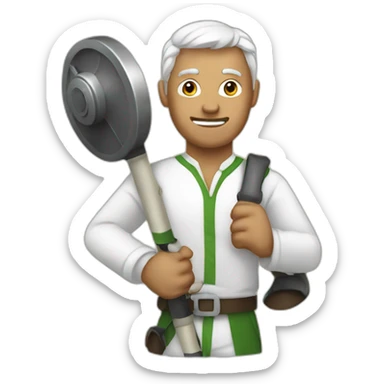 men with a macebell sticker