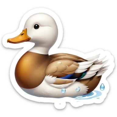 duck swimming sticker