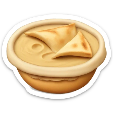 Hummus and pita sticker