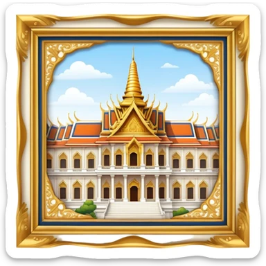 Cinematic Realistic Grand Palace Landmark Emoji, showcasing opulent palace architecture rendered with rich textures and regal, dynamic lighting. sticker