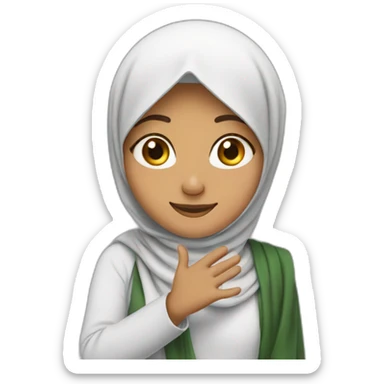 Muslim girl says hello with her hand sticker