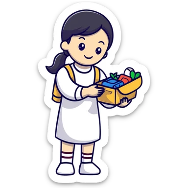 person volunteering, doing a good deed for community sticker