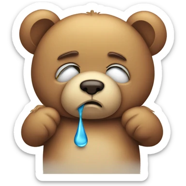 Sad teddy bear with tears  sticker