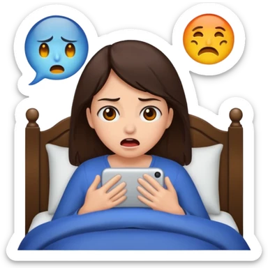 brunette woman having nightmare sticker
