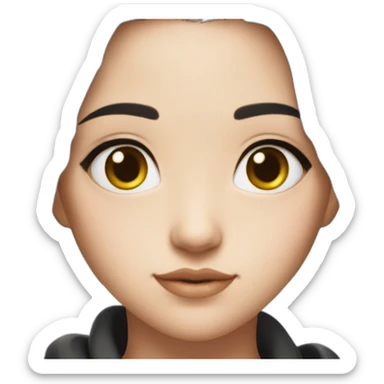Girl with black hear and honey eyes look ls like this 🥺 sticker