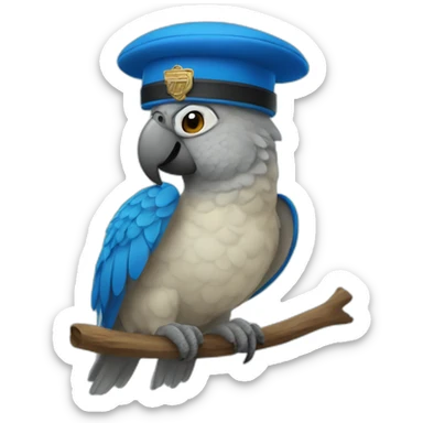 jewish parrot wearing kippa in the color of israel sticker