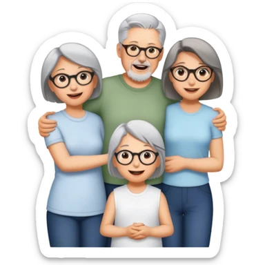 Happy family group sticker