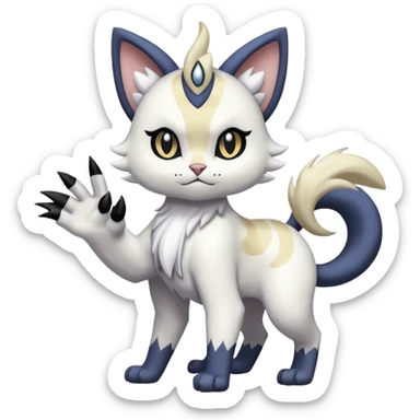 Delcatty-Absol-Meowth-Sprigatito-fusion, full body sticker