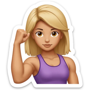 A girl flexing her arm  sticker