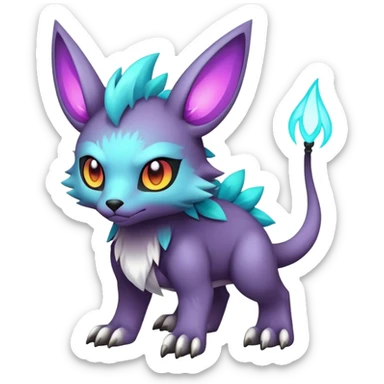 cool colorful dark pastel edgy fantasy animal hybrid Fakemon full body sticker