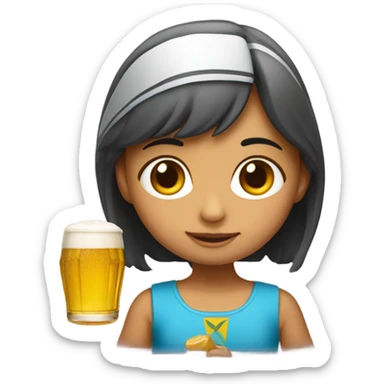 niña con un birrete sticker