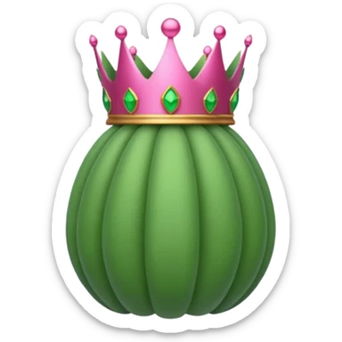 Green Opium pod with pink crown sticker