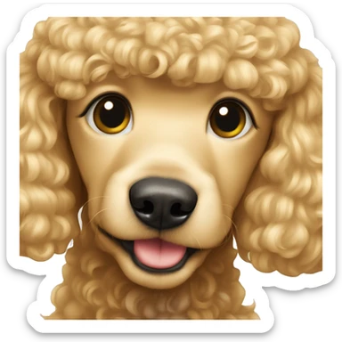 golden poodle with blonde girl sticker