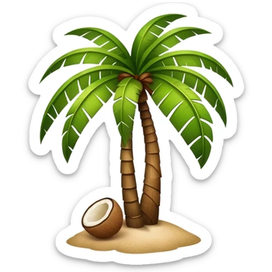 tropical palm tree with coconuts sticker