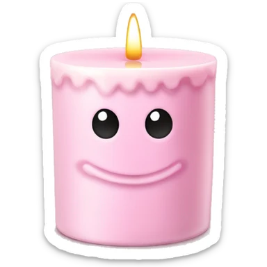 vanilla scented candle in light pink bow sticker