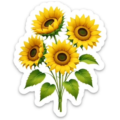 bouquet of 5 sunflower sticker