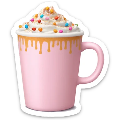 Light pink pumpkin latte with Multicolored Sprinkling sticker