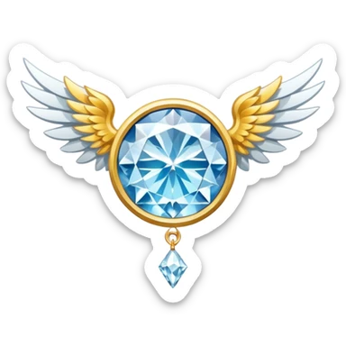 holy diamond emblem with white wings and diamond in the middle sticker