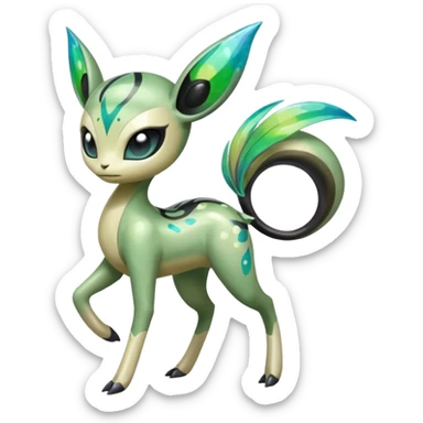 Colorful Shiny Edgy Cool Badass Painted Splashed Exotic Meloetta-Palkia-Virizion-Venom-Fakémon-creature-hybrid sticker