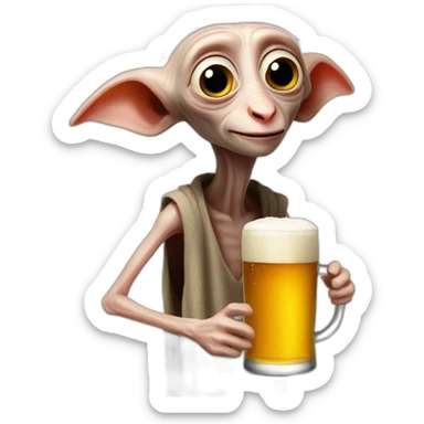 dobby drink a beer sticker