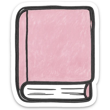 hand drawn outlined icon of a pink book, no fill, thick lines sticker