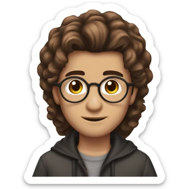 personne cheveux longs ondulés marrons avec tenue harry potter de la maison poufsouffle sticker