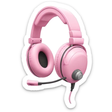 pastel pink gaming headset with microphone  sticker