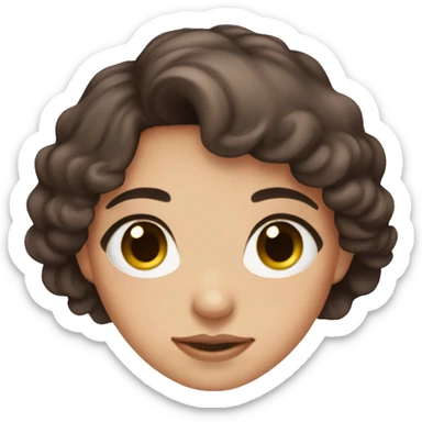 Brown eyes , dark brown hair, feminine, pink, girl, angelic sticker