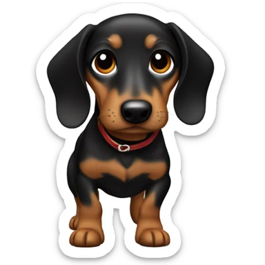 Christmas Dashshund black and brown sticker