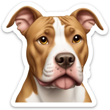 Light brown pitbull with ears CROPPED up sticker