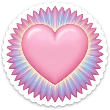 pastel heart with pastel starburst sticker