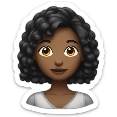 black haire girl sticker
