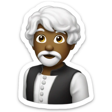 Blanc qui frappe un noir sticker