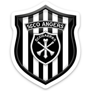 Football club SCO Angers logo, black and white striped shield with 1919 year, sports team emblem sticker