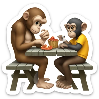 Two midgets on a date with a Monkey and a rat testing for poisonous mushrooms  sticker