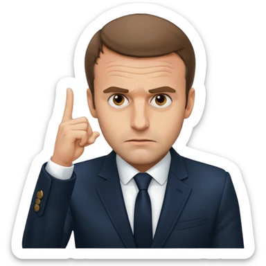 Emmanuel Macron qui fait un doigt d’honneur  sticker