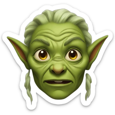 female goblin wrinkles evil sticker