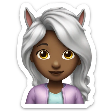 Little girl with a unicorn  sticker