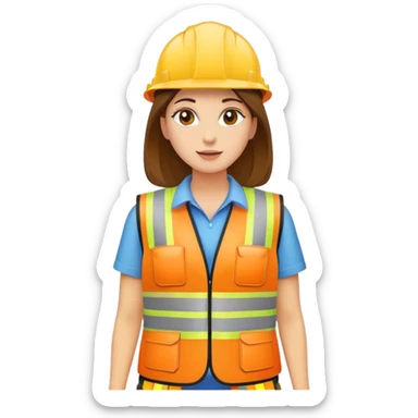  woman in a safety vest sticker