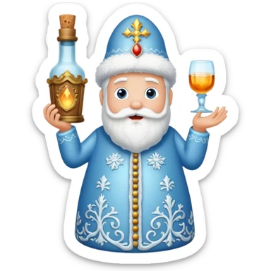 Father Frost Bottle with Popping Cork sticker