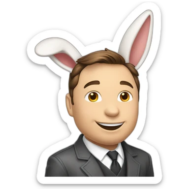 Elon Musk chevauche un lapin sticker