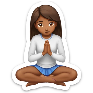 Girl on knees bowing to someone sticker