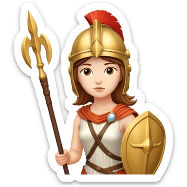 Goddess Athena with helmet and spear sticker