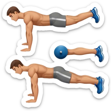 side-view of guy doing decline abdominal Crunches with sixpack sticker